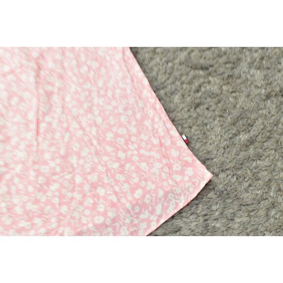 Tommy Hilfiger Women's Pink Floral Halter Blouse L Polyester Short Sleeve - Picture 6 of 7